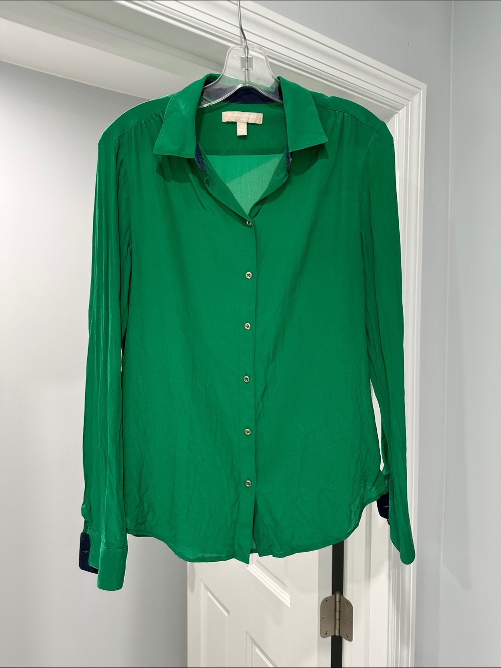 Banana Republic Emerald Green Button-Down Shirt